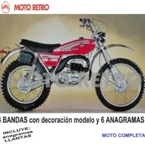 BULTACO ALPINA 166 350cc (4 bandas con decoración modelo y 6 anagramas) Juego completo