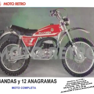 BULTACO ALPINA 187 250cc Moto roja (6 bandas y 8 anagramas) Kit básico
