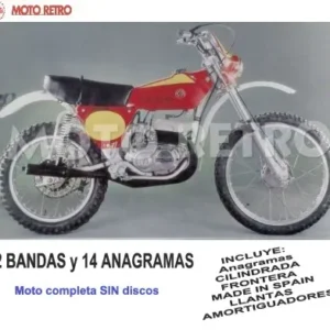 BULTACO FRONTERA 125 Años 1976-1978 (2 bandas y 14 anagramas) Juego completo SIN discos